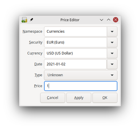 Setup Of Euro Exchange Rate