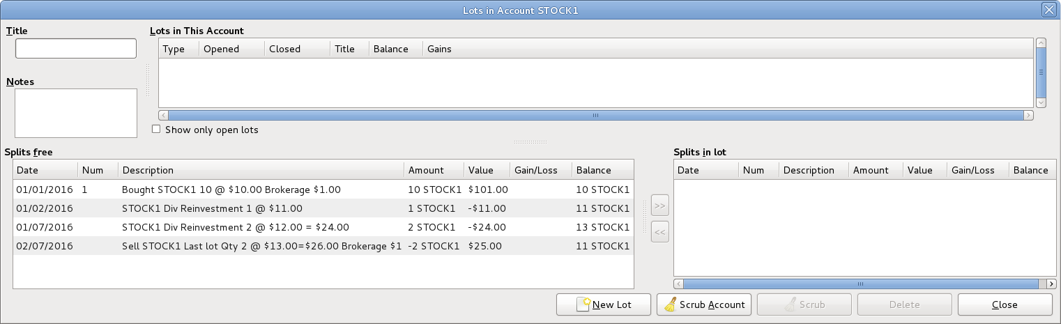 Selling Shares - Capital Gains - Lots before scrubbing a single lot