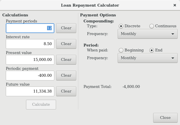 Loan Repayment Calculator