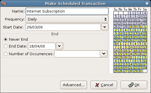 Step 3 Of Creating Scheduled Transaction From The Ledger