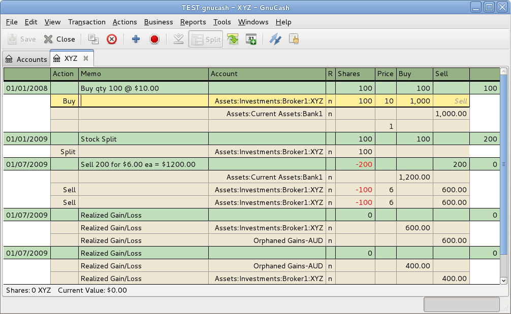 Example of security register after Scrub Account is used.